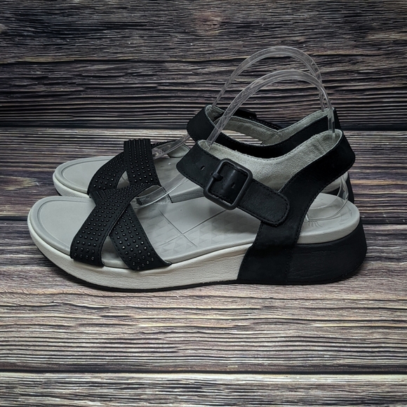 Dansko Cindy Wedge Platform Sandals Studded Black - Picture 3 of 7